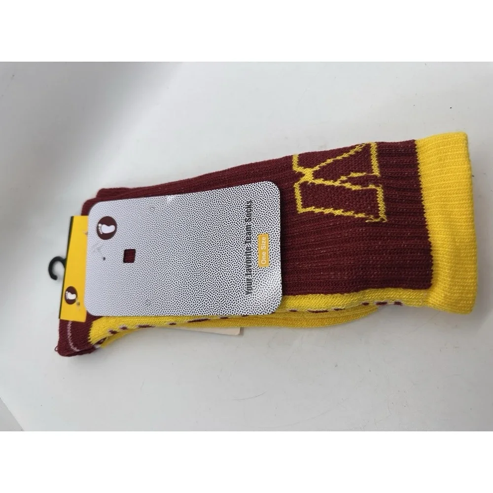 Washington Commanders Crew Socks Burgundy Gold NFL Football One Size New